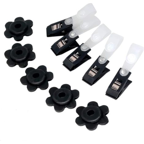 Lntyq 10 Butées d'Arrêt en Caoutchouc pour Drapeaux de Jardin et Clips Anti-Vent, pour 5 Supports de Mâts pour Drapeaux de Jardin - Ensemble de 10 pièces (1/5)