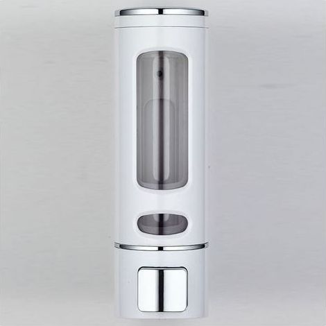 400ML & blanc-1 pièce, distributeur de savon mural, distributeur de savon manuel pour savon liquide, gel douche, shampoing- (1/4)