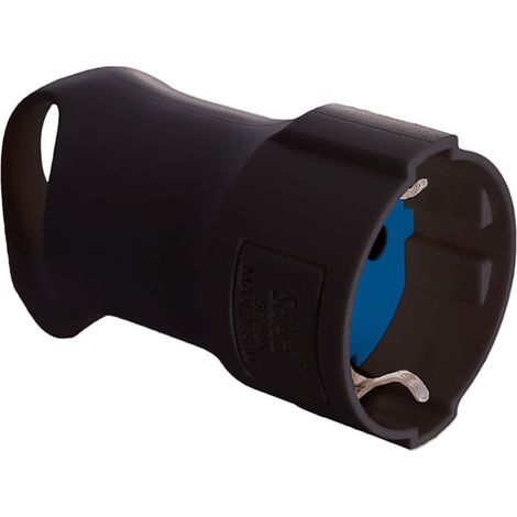 Base Schuko 4.8mm 16A 250V t/tl Nera con Anello per Estrazione Facile Solera 5019AN