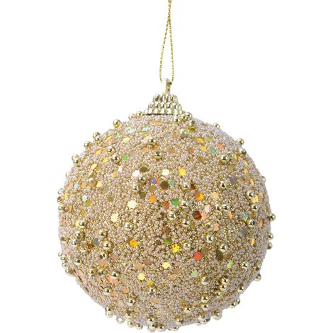Adorno navideño irrompible con purpurina de 8 cm