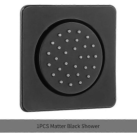 Pommeau de douche massant en laiton doré rose, pommeau de massage latéral pour baignoire spa, pommeau de douche corporel, carré chromé noir, lot promotionnel noir (1 pièce) (1/5)