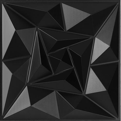 Wolketon Paneles murales 3D Negro Espiral 30×30 cm PVC – Instalación libre (1/5)