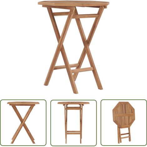 The Living Store Klappbarer Gartentisch 60×60×75 cm Teak Massivholz - Holztisch - Gartentisch - Teaktisch - Klappbarer Tisch - Wetterfest
