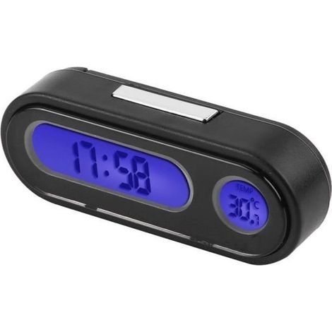 Horloge numérique de voiture - FDIT - 2 en 1 LED thermomètre - Noir-Ywey (1/5)