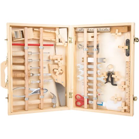 Boîte à outils en bois, avec marteau, scie, rabot, tournevis, etc., à partir de 6 ans, 2241 (1/3)