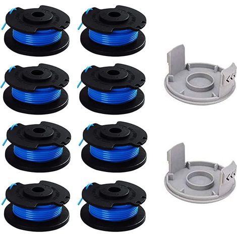 10 Packs 0.065 Inch String Trimmer Replacement Spool for Ryobi 18V 24V 40V Compatible with Ryobi One+ AC14RL3A 11ft Cordless String Trimmer 8 Spools + 2 Cutting Caps (1/4)
