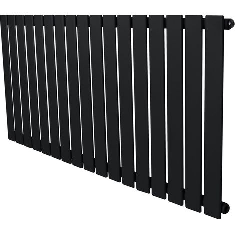 Radiatore Orizzontale Design Piatto Colonna Singola Nero 600x1190 mm