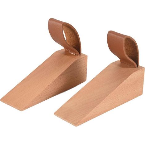Butée de porte en bois, cales de porte antidérapantes en bois massif, robustes (1/5)