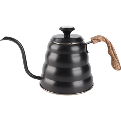 1.2L Cafetière bouilloire en acier inoxydable avec thermomètre bec de cygne pour thé et café filtre (1/5)