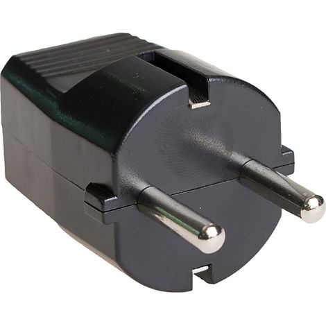 Fiche bipolaire avec TT latéral 10/16A 250V noir (1/2)