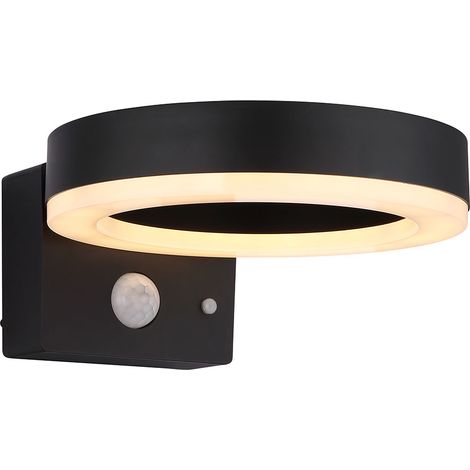 Solarleuchte Wandleuchte LED Sensor IP44 Stufenschalter Schwarz Gartenlampe (1/5)