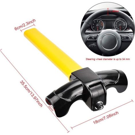 Bloccasterzo, in lega di alluminio e acciaio A3, anticorrosione, alta sicurezza, efficace, universale per campeggio, auto e camion. (1/4)
