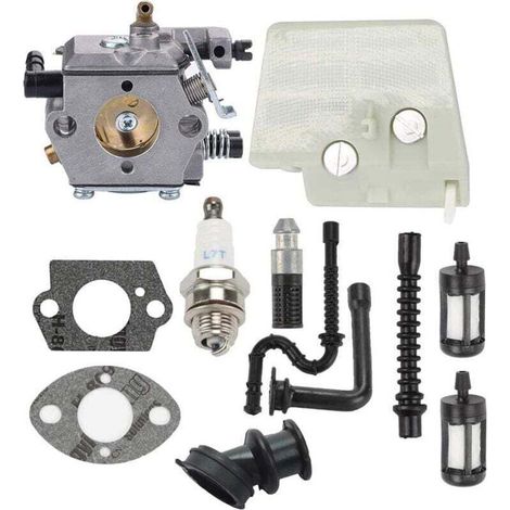 Carburatore WT-194 con filtro aria di ricambio per Stihl 024 026 MS240 MS260 024AV, XU, 024S. Sostituisce il carburatore per motosega Walbro WT-194-1 WT-22. Sostituisce il codice 11211200611 --Crezuo
