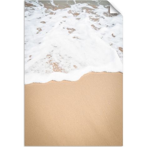Selbstklebendes Poster – Wandsticker Strand Meer Wellen Natur beige 40x60 cm