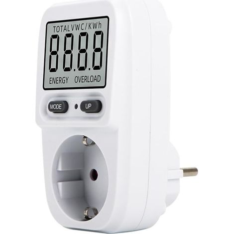 Compteur Électrique Prise EU Analyseur Puissance Wattmètre LCD Testeur Consommation Énergie Moniteur Précis pour Appareils Domestiques (1/5)