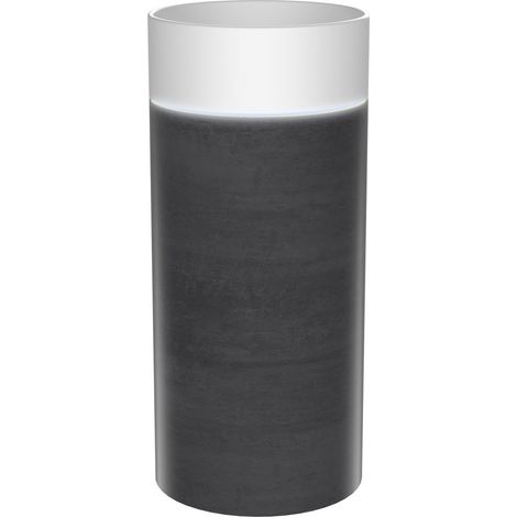 OASIS Lavabo sur pied en céramique ø 40x89cm, blanc/béton infini (1/4)