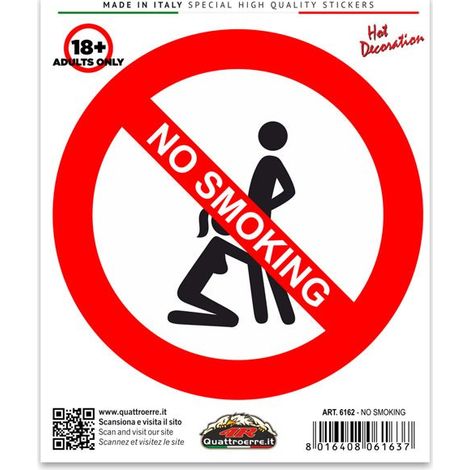 Adesivi Stickers Standard No Smoking 10 x 12 cm (1/4)