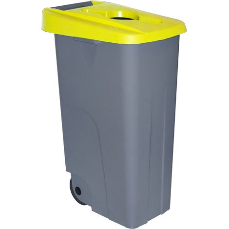 Cubo reciclaje Denox - 85 l - Amarillo