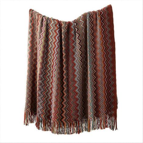 Plaid bohème pour canapé, lit, style ferme ou cottage (1/5)