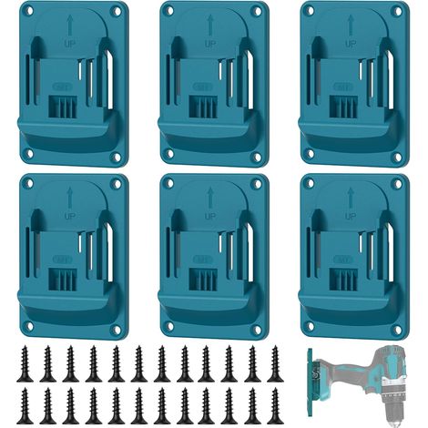 6 Supports Muraux, Plastique ABS, Rainures Profondes, Texture Antidérapante, Pour Outils Makita 14,4V 18V, Atelier Garage (1/5)