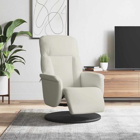 Relaxsessel mit Fußteil Creme Samt
