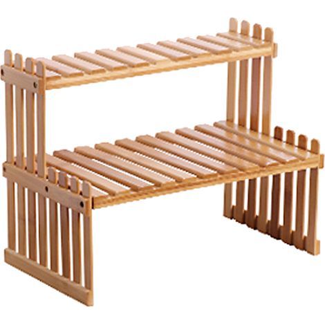 Étagère à plantes en bambou, support de pot de fleur, support de balcon, organisateur d'armoire, rangement de bureau multifonction pour salon, chambre à coucher, enfants (1/5)