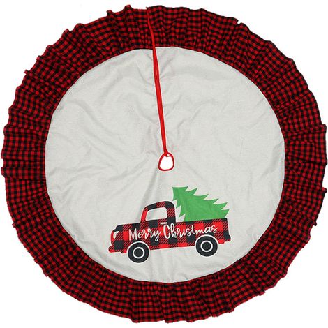 Jupe Arbre De Noël - 120 Cm De Diamètre - Tissu Polyester Doux Et Épais - Pour Décoration De Sapin Intérieur Et Extérieur - 1 Pièce (1/5)