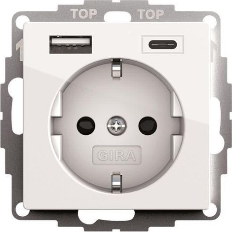 Gira SCHUKO-Steckdose, reinweiß glänzend (245903)