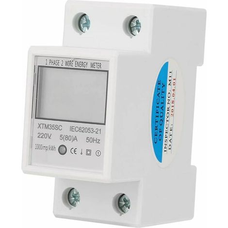 Green Mobility-Compteur d'électricité numérique 220V 5(80)A monophasé 2 fils 2P compteur d'énergie électrique numérique compteur d'électricité (1/5)