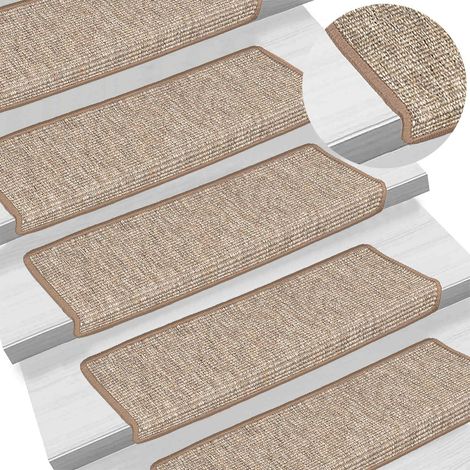 Maison Exclusive - Stufenmatten 15 Stk. 65x21x4 cm Hellbraun Rech (1/5)