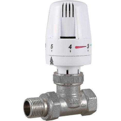 Vanne thermostatique de radiateur en laiton 1/2 pouce, type droit DN15, vanne de régulation automatique de température FL