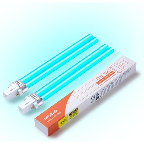 11W G23 PLS Replacement UVC Lamp for Inductive Ballast - Pond Clarifier, UVC Filter for Aquarium - Eliminates Algae and Bacteria (Pack of 2) (1/5)