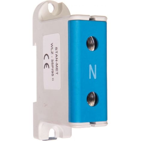 Verteilerblock 1-polig AL/CU 16-95mm2 blau, Flach- und Schienenmontage WLZ35P/95/n 48.595