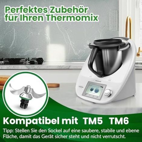 Couteau à pâte pour Thermomix TM6, TM5, TM7, accessoires de remplacement de couteau de mélange adaptés, couteau de mélange de pâte en acier inoxydable, aucun résidu de pâte (1/5)