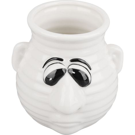 Separatore di uova, divertente nasino a forma di moccio, facile da usare, in ceramica resistente, fa risparmiare tempo, bianco per la cucina. (1/5)