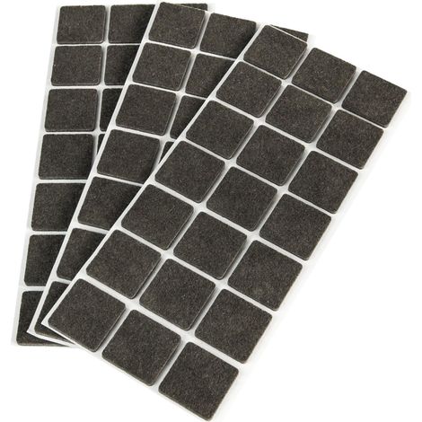 64 pastilles adhésives carrées en feutre marron 20 x 20 mm (1/2)