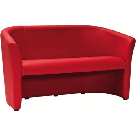 Canapé cabriolet 3 places écocuir rouge Tisso (1/3)
