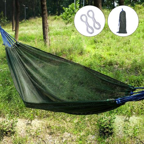 Hamac portable pour l'extérieur et l'intérieur vert, sans tiges, d'extérieur, double hamac de camping, 190 × 130 cm, respirant et résistant, pivotant (1/5)