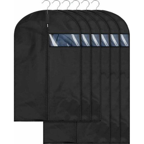 GABRIELLE Lot de 5 housses pour vêtements de qualité supérieure Noir 60 x 120 cm Rangement à long terme pour veste manteau costume protection contre la poussière et les mites B1 (1/4)