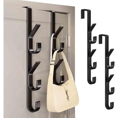 Set of 2 sturdy metal door hooks for hanging coats, clothes, and bags in the bedroom (1/5)