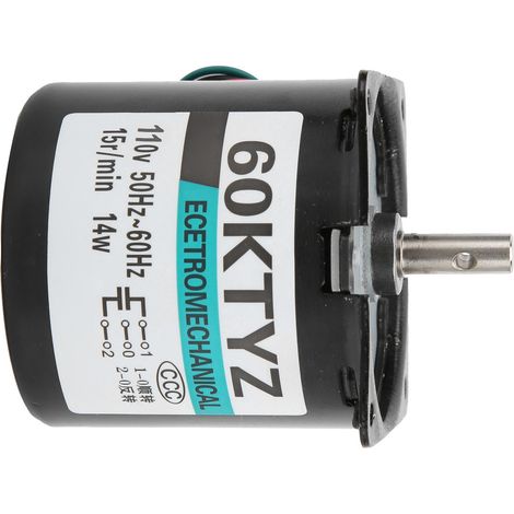 Moteur synchrone AC XD60KTYZ, 14W aimant permanent, micro-moteur lent à couple élevé bidirectionnel, axe central 15 tr/min, tension 110V, faible vitesse. (1/5)