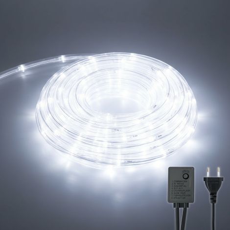 Tubo LED Luminoso 10/20m Multicolore IP65 Esterno Natale Festa Giardino Decorazioni Bianco Freddo 20 metri
