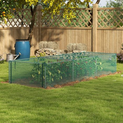 Pflanzenschutznetz 125x373x62.5 cm grün aus HDPE mit Stahlrahmen und Reißverschlusstür (1/4)