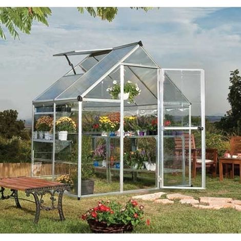 Serre de jardin en polycarbonate Hybrid  2,33 m², Couleur Vert, Ancrage au sol Oui