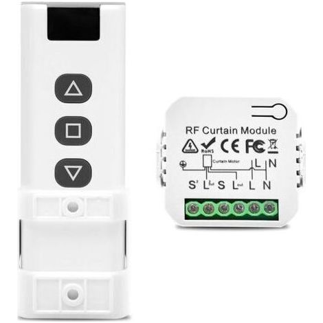 Kit de commande de volet roulant sans fil avec télécommande, compatible avec volets roulants, stores, stores, montage facile, portée jusqu'à 100 m, alternative à l'actionneur de volet roulant (1/5)