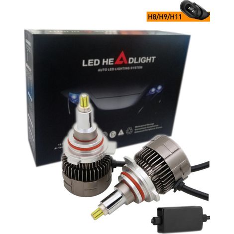 Set 3D-CSP LED-Lampen H11/H8/H9 12V 100W 20000 lm für Scheinwerfer, Canbus-kompatibel (fehlerfrei), 360°