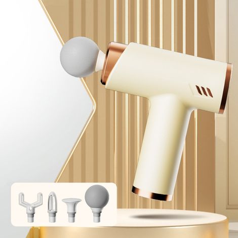 Pistolet de massage silencieux à vibrations haute fréquence pour la relaxation musculaire, avec écran LCD et onduleur (kaki). (1/5)