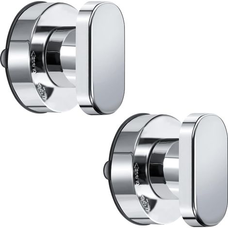2 asas con ventosas resistentes, para puertas de cristal, cajones, frigoríficos, baño. (1/4)