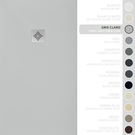 SOULBATH Piatto doccia- Resina -Gel Coat -Texture liscia/pietra -Antiscivolo -Colore Grigio - 80x80- Extra piatto 3cm. Standard (1/5)
