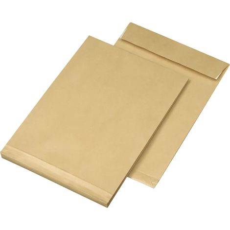 Pochette d'expédition pliable MAILmedia B4 sans fenêtre, marron, pliure 40 mm, lot de 100 (1/2)